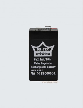 Ortec 6 Volt 2,3 AH Kuru Bakımsız Akü Derin Deşarj 2 Sene Ömürlü 