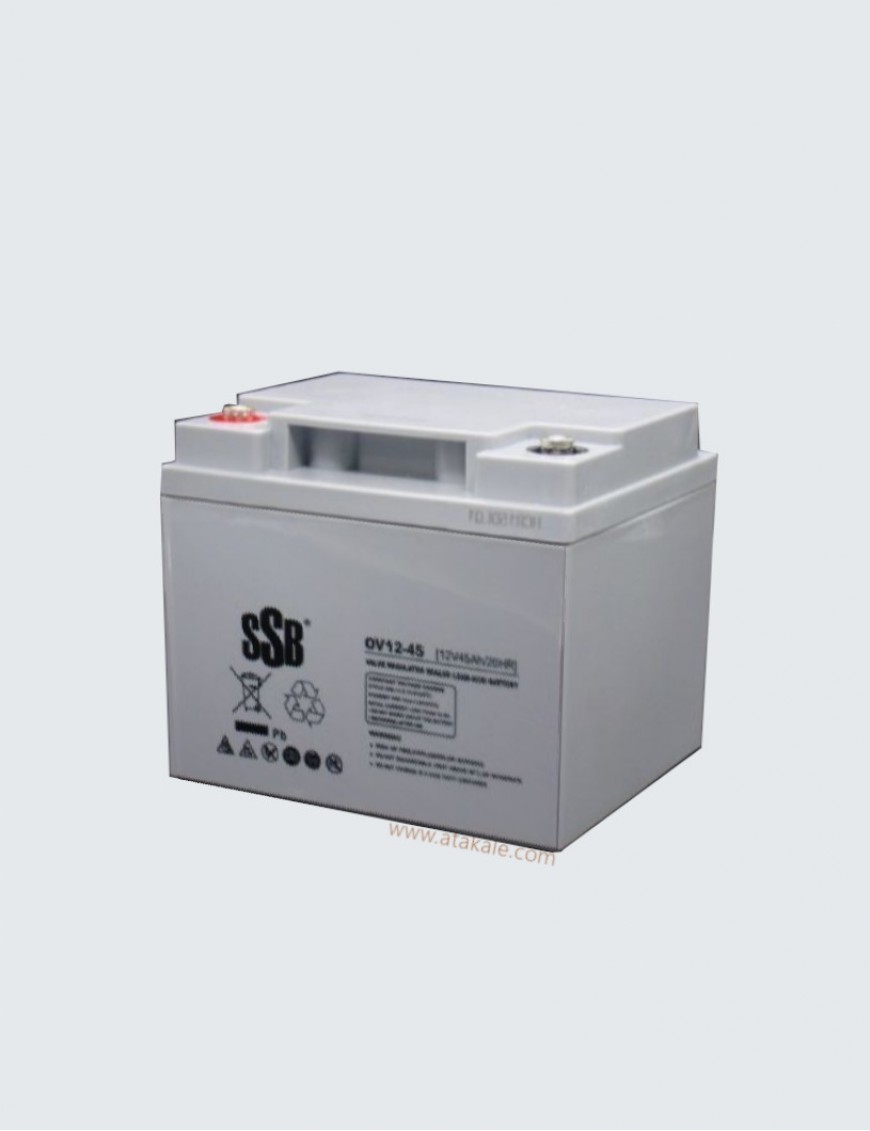 SSB 45 Amper Solar AGM Kuru Akü 12Volt  Nano Karbon Derin Deşarj 10 Sene Ömürlü 2 Sene Ömür Garantili