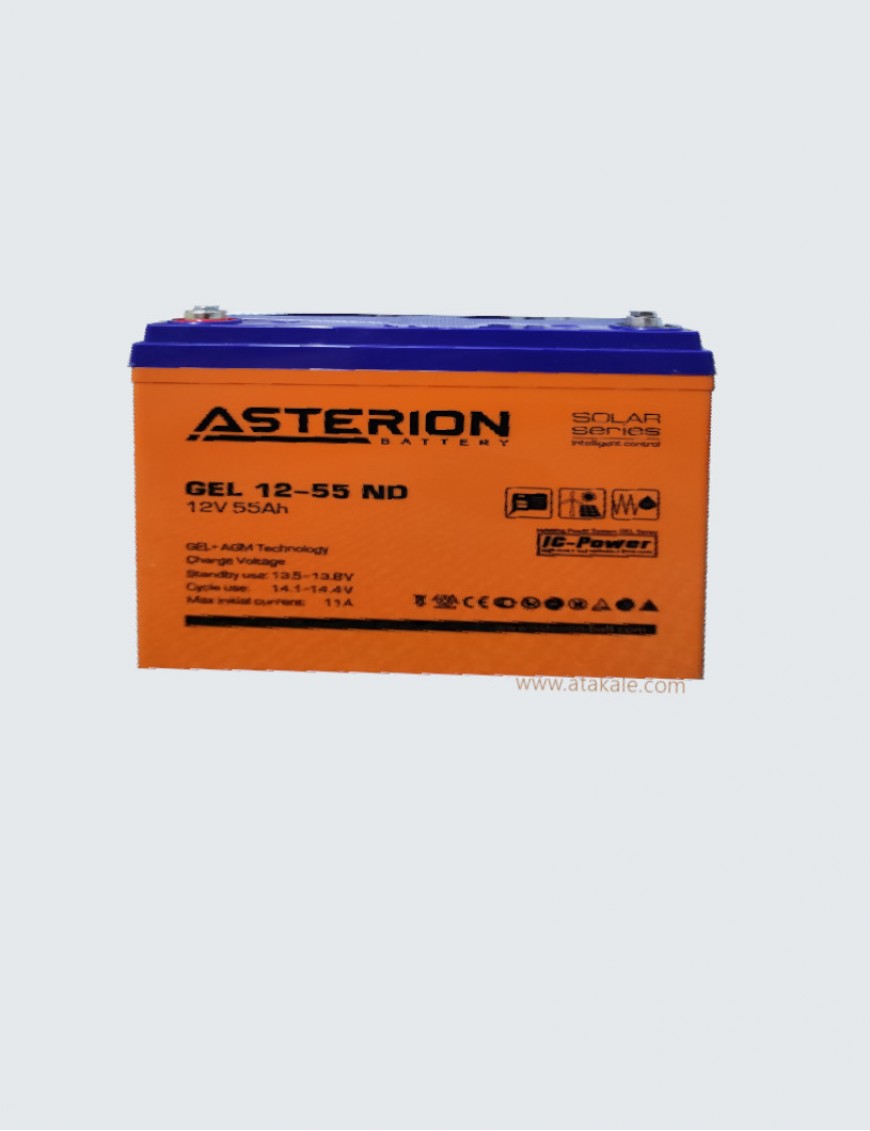 Asterion 12Volt 45AH Solar Jel Akü Nano Karbon  Derin Deşarj 12 Sene Ömürlü 