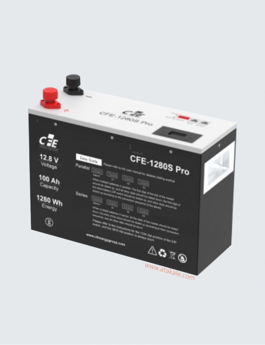 Solinved  12.8 Volt Lityum Ion 100AH LifePo4 Solar Şarj Edilebilir Marin Akü 1500 cyle CFE