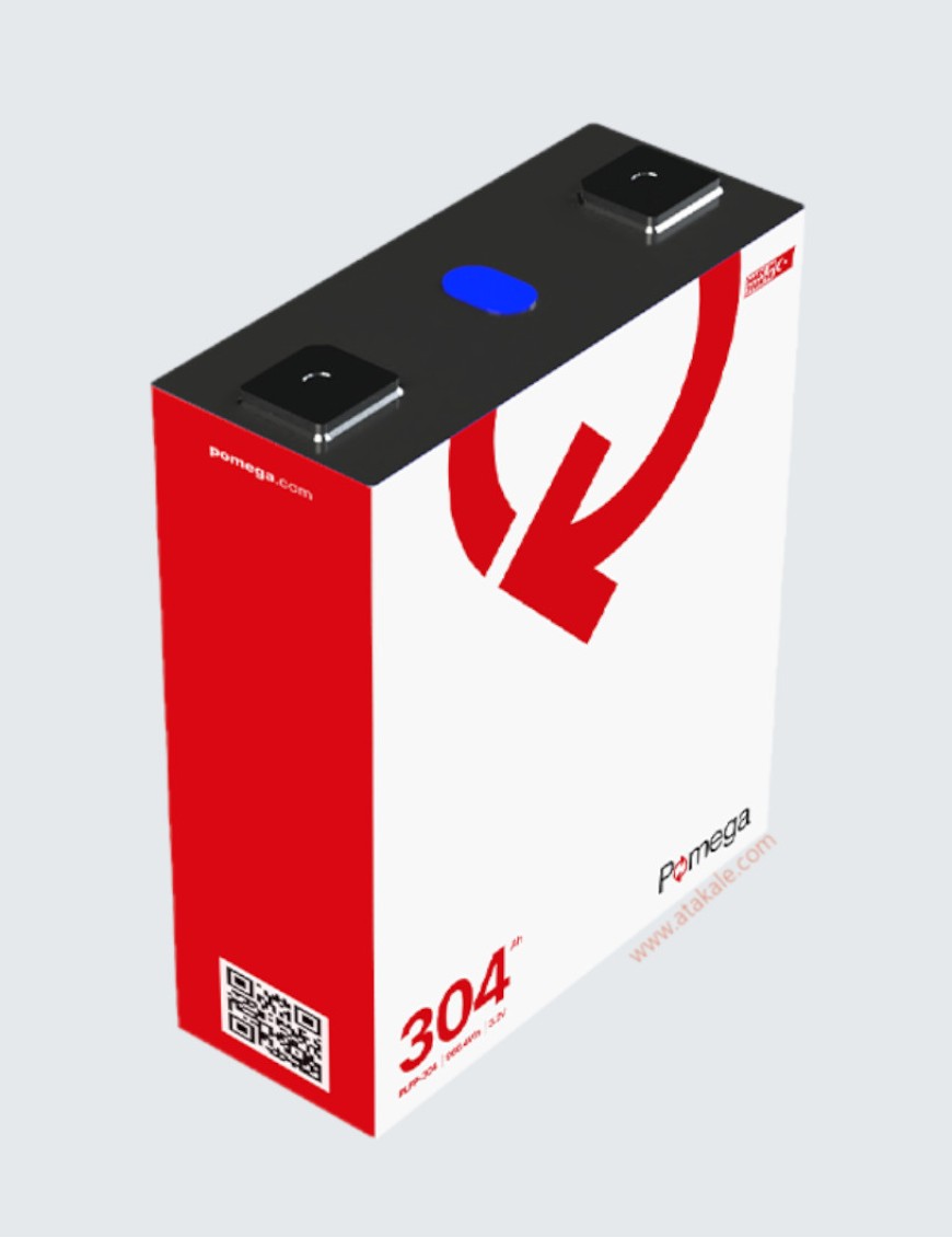 Pomega 3,2Volt 304AH Prizmatik Lityum Ion LifePo4 Solar Şarj Edilebilir Enerji Depolama Aküsü 972wh  