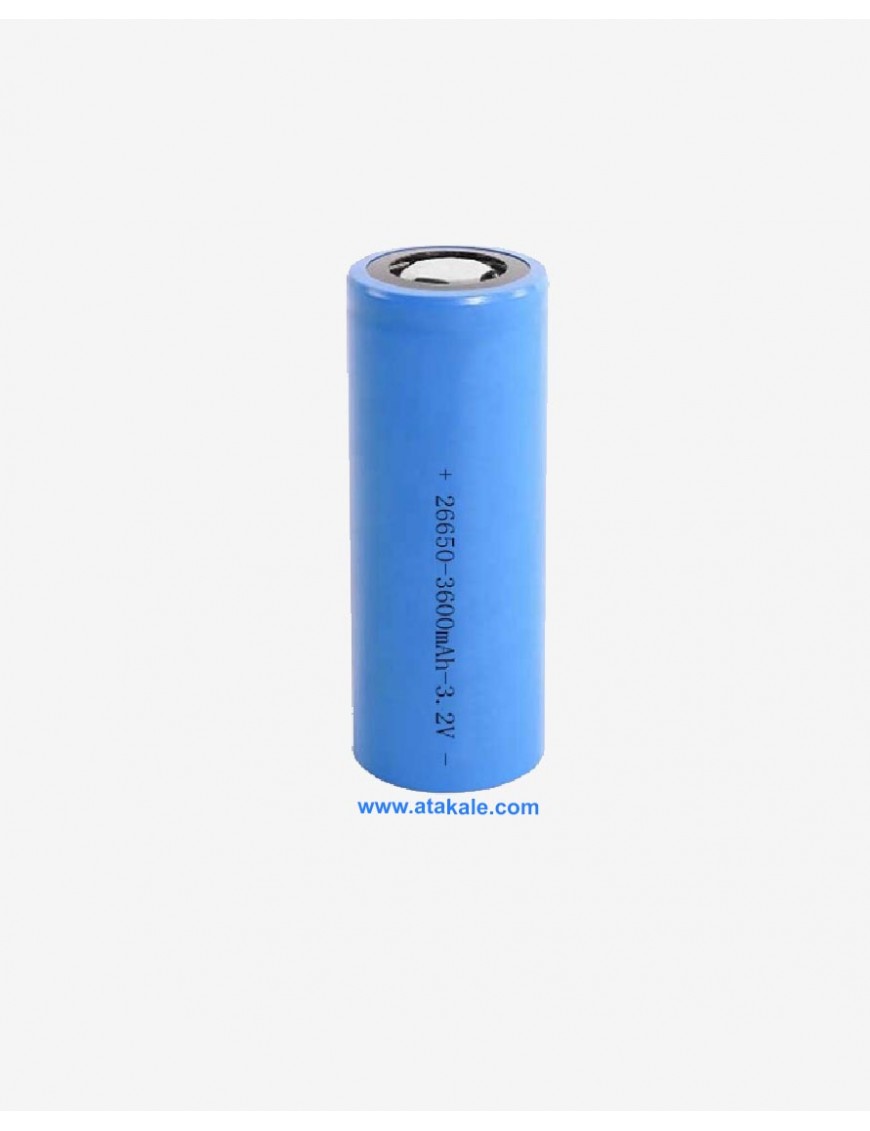 3.2Volt silindirik 26650 3600mah 3,6ah Deşarj  LFP LifePo4  Şarj Edilebilir Akü Hücresi