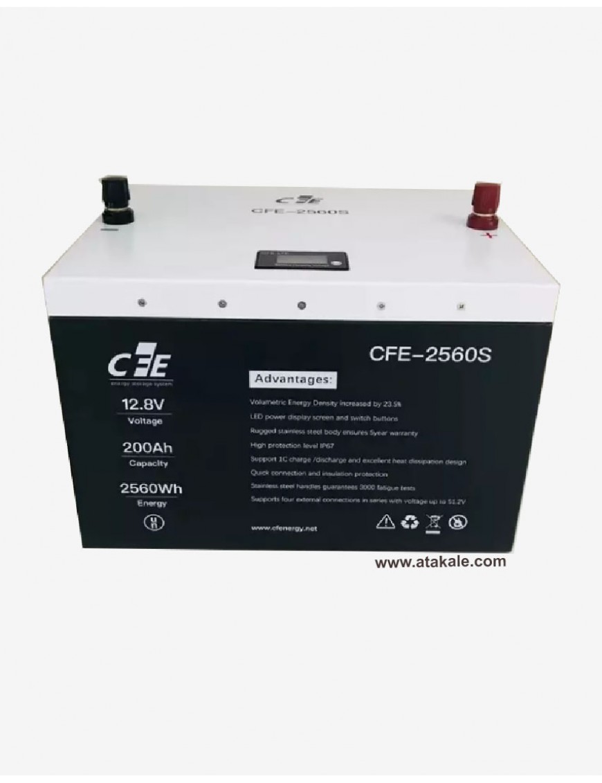 Orbus 12Volt Lityum Ion 200AH LifePo4 Solar Şarj Edilebilir Marin Akü CFE -2560S