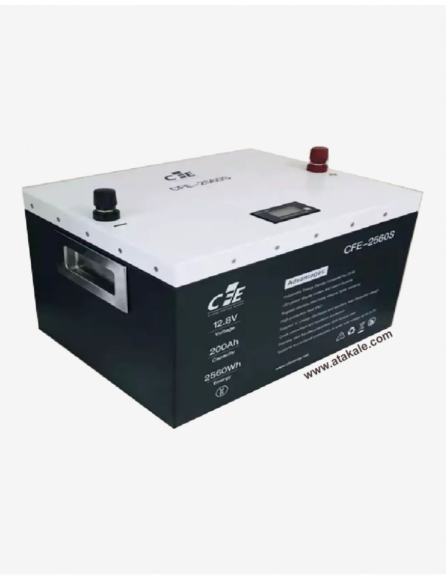 Orbus 12Volt Lityum Ion 200AH LifePo4 Solar Şarj Edilebilir Marin Akü CFE -2560S