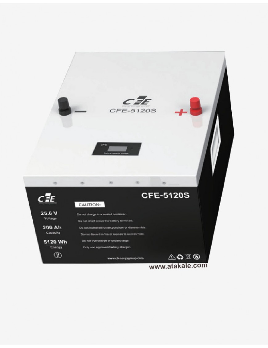 Orbus 24Volt/25.6Volt Lityum Ion 200AH LifePo4 Solar Şarj Edilebilir Marin Akü CFE -5120SP