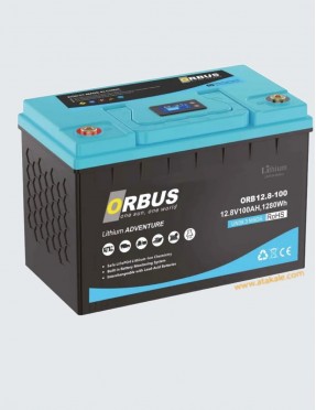 Orbus 12Volt Lityum Ion 100AH LifePo4 Solar Şarj Edilebilir Marin Akü 4000cyle