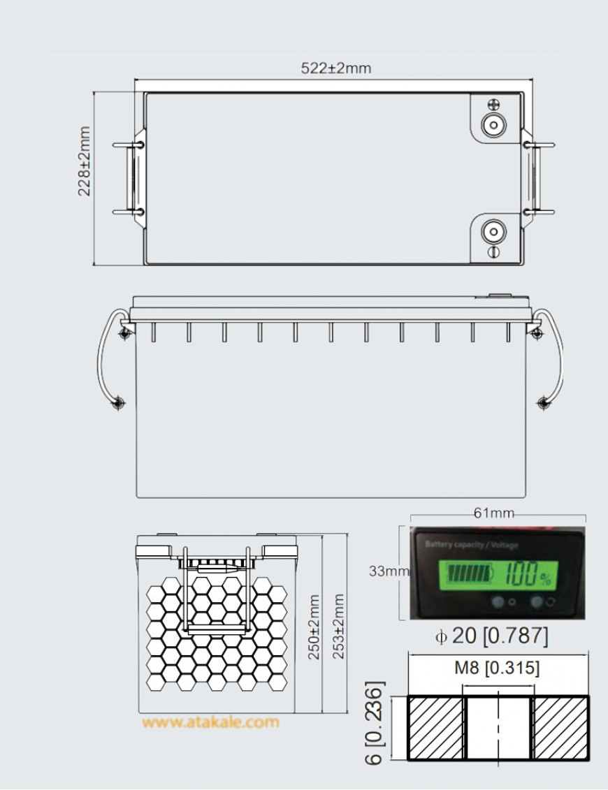 Orbus 12Volt Lityum Ion 100AH LifePo4 Solar Şarj Edilebilir Marin Akü 4000cyle