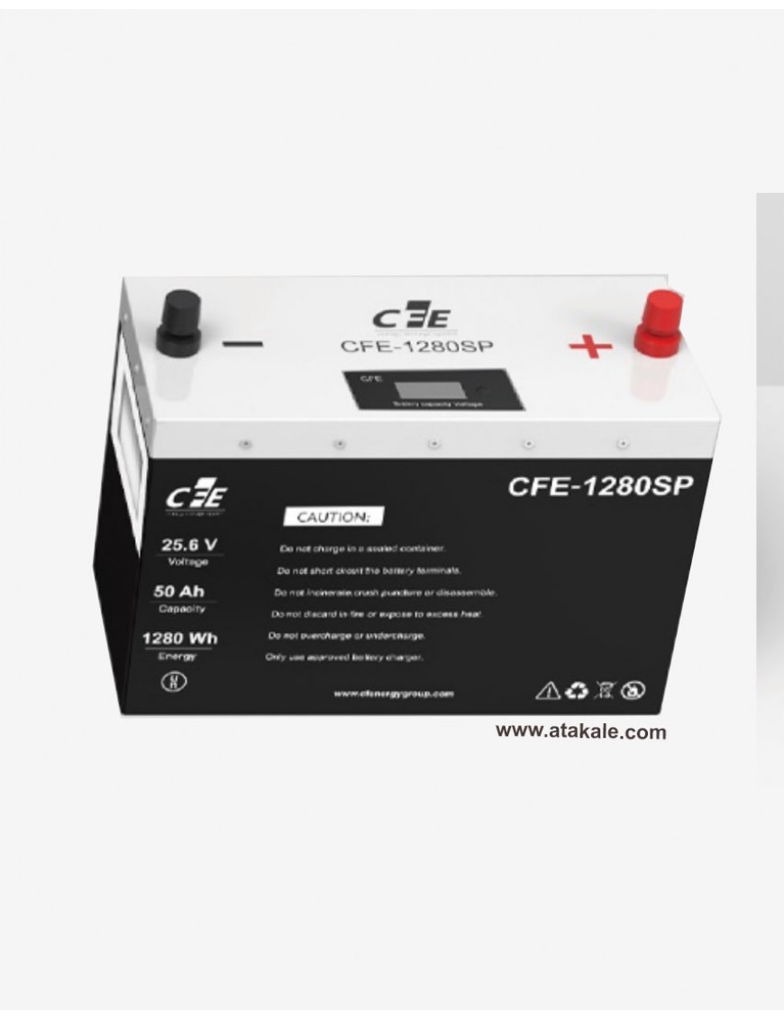 Orbus 12Volt Lityum Ion 100AH LifePo4 Solar Şarj Edilebilir Marin Akü CFE -1280S