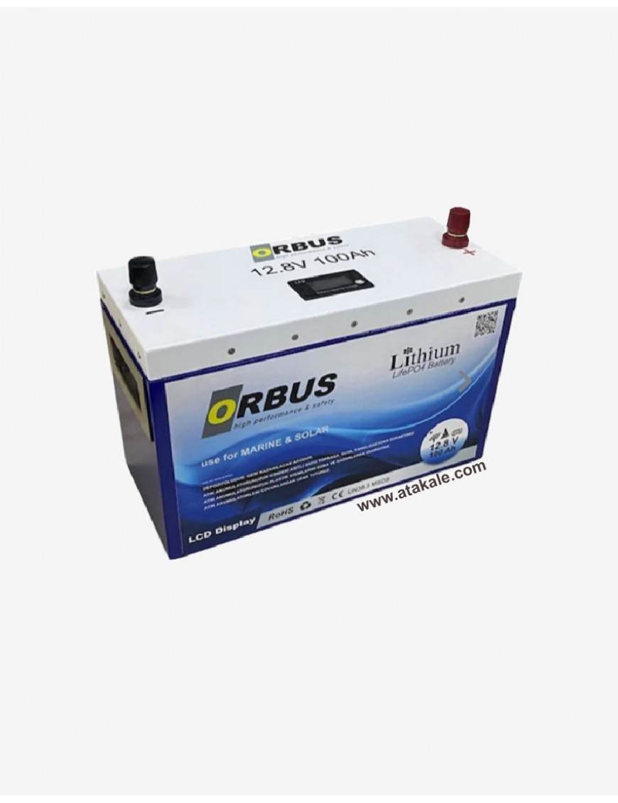 Orbus 12Volt Lityum Ion 100AH LifePo4 Solar Şarj Edilebilir Marin Akü CFE -1280S