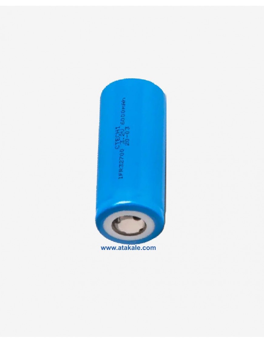 Ctechi  3.2Volt silindirik IFR32700 6000mah 6AH Deşarj  LFP LifePo4  Şarj Edilebilir Akü Hücresi