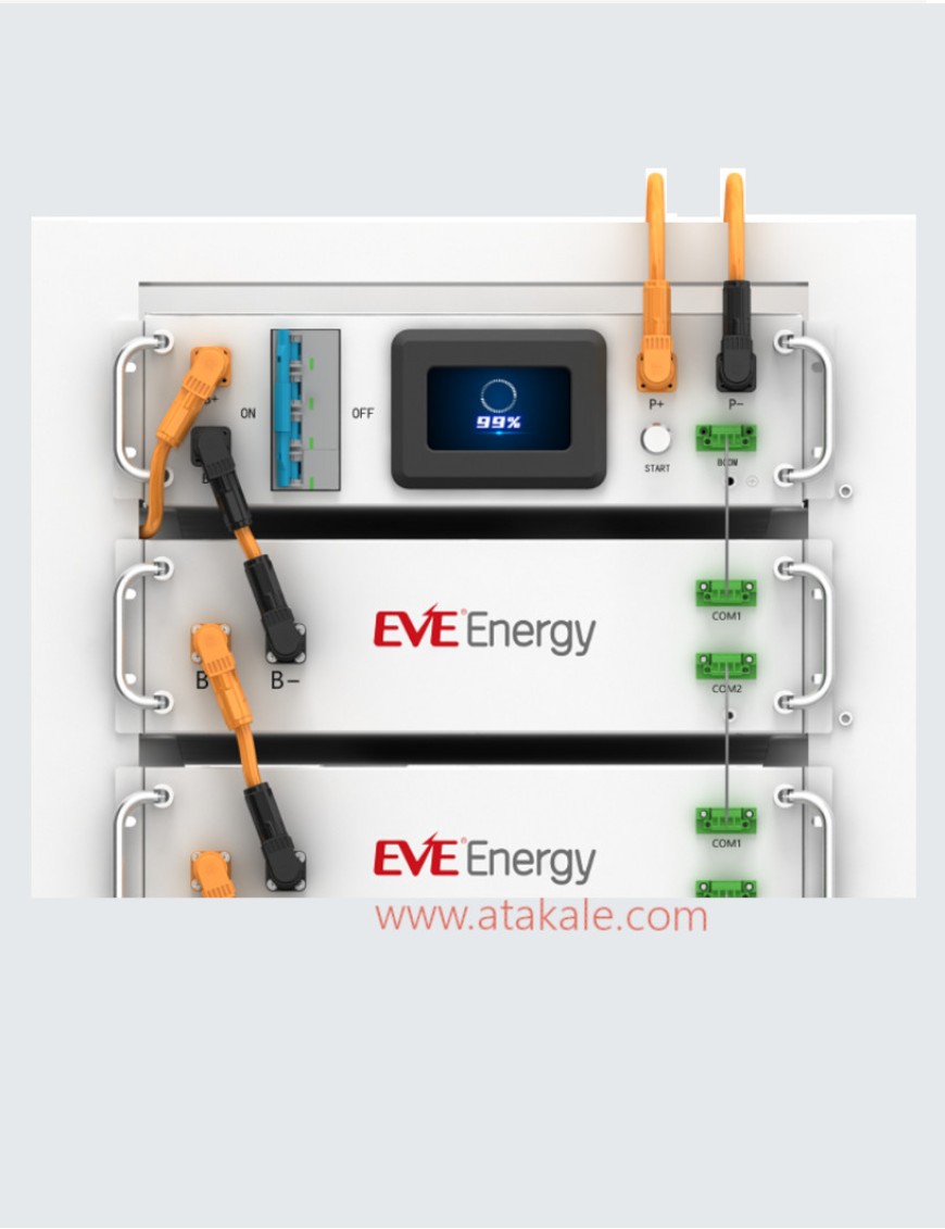 Eve 30,72Kwh 307.2Volt 100AH High Voltage Lityum Lifepo4 Solar Akü Yedekleme Ünitesi 10Sene Garanti Deye Uyumlu