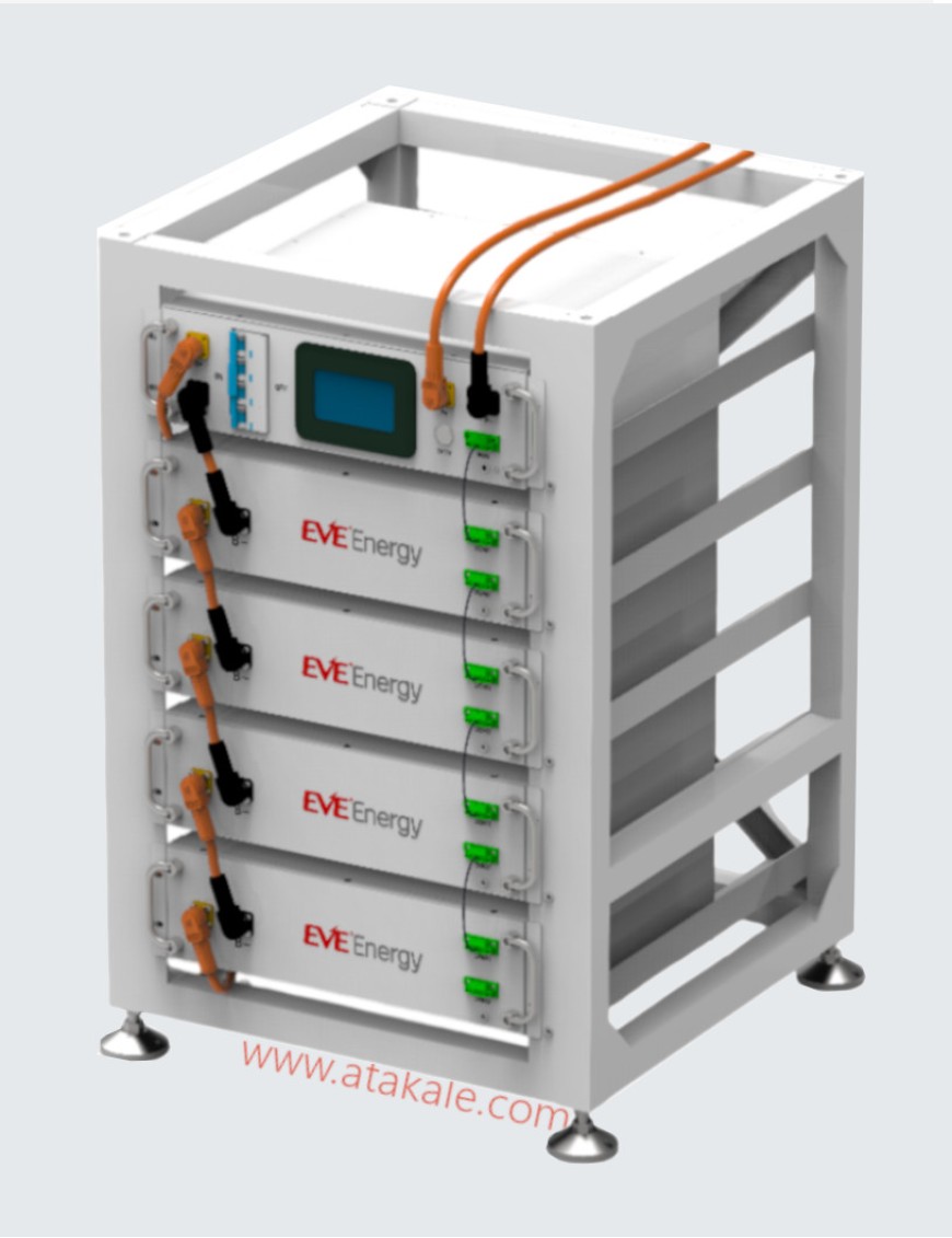 Eve 30,72Kwh 307.2Volt 100AH High Voltage Lityum Lifepo4 Solar Akü Yedekleme Ünitesi 10Sene Garanti Deye Uyumlu