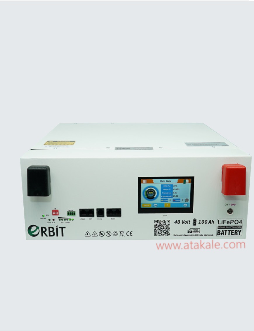 Orbit 48Volt 100AH 4,8Kwh  Lityum Lifepo4 Solar Akü Yedekleme Ünitesi Low Voltage 10Sene Garanti