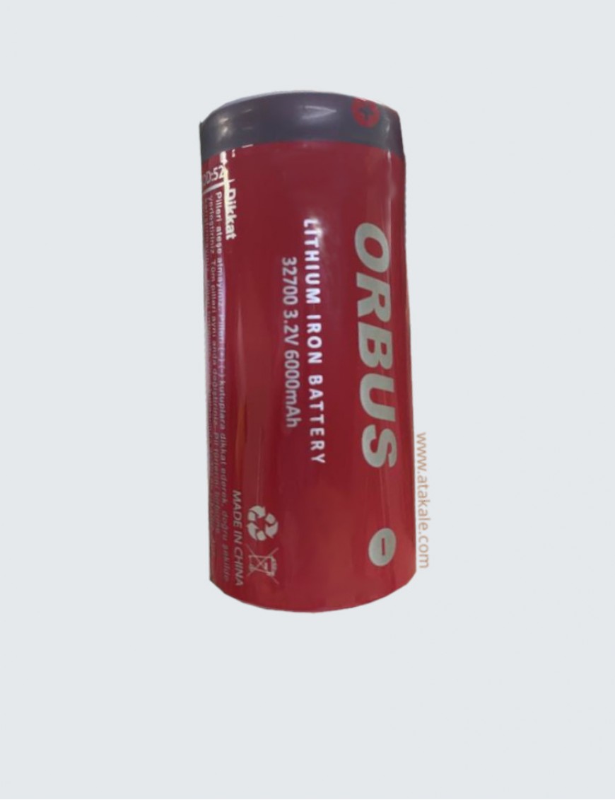 Orbus 3.2Volt silindirik 32700 6000mah 6ah Deşarj  LFP LifePo4  Şarj Edilebilir Akü Hücresi 3000 çevrim