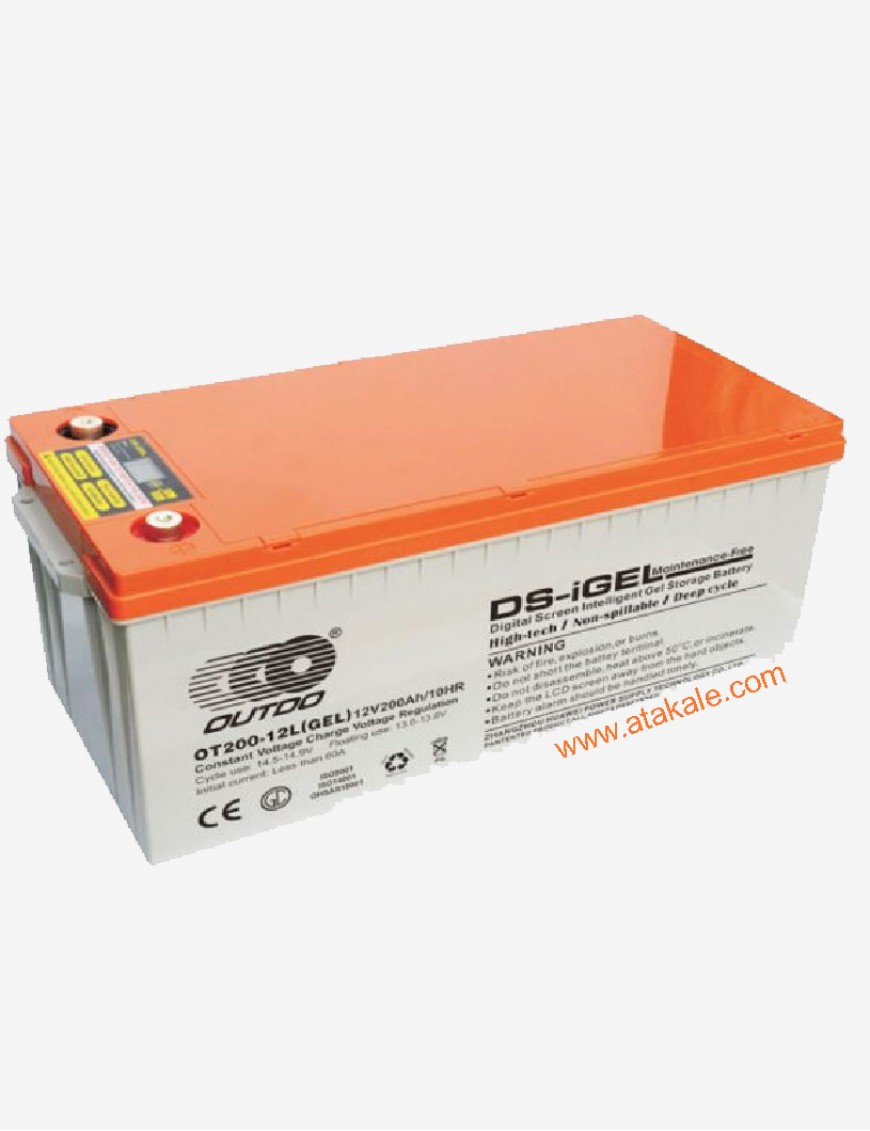 Outdo 200AH 12Volt Solar Jel Akü Dijital Ekranlı 10 Sene Ömürlü Huawei  DS -iGEL