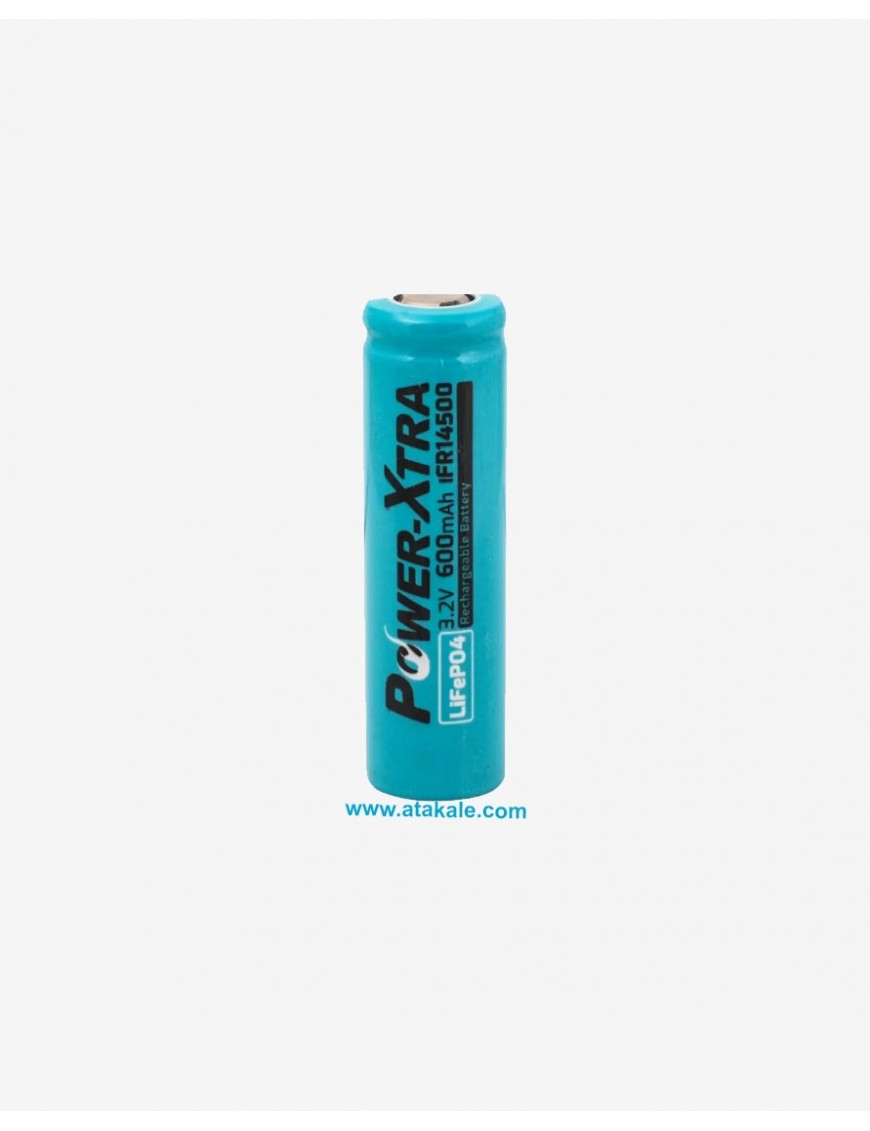 Power-Xtra 3.2Volt silindirik 14500 600mah 0.6ah Deşarj  LFP LifePo4  Şarj Edilebilir Akü Hücresi
