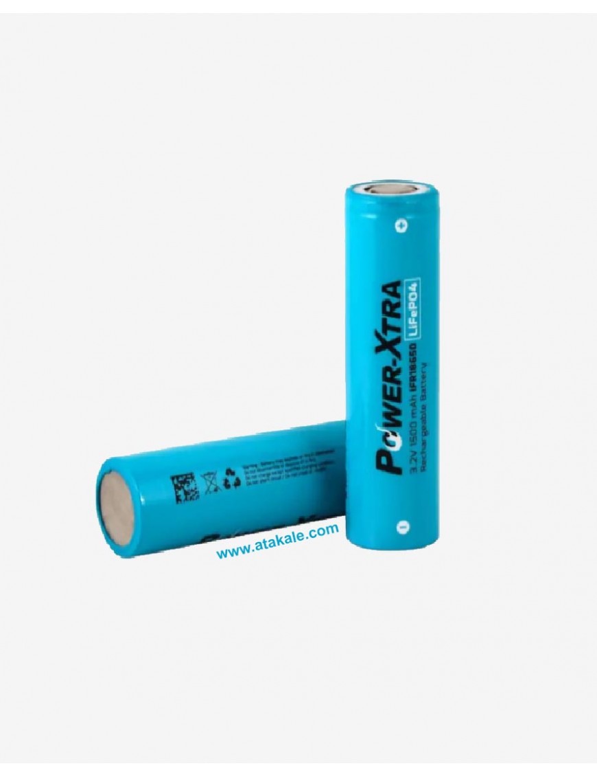 Power-Xtra 3.2Volt silindirik 18650 1500mah 1.5ah Deşarj  LFP LifePo4  Şarj Edilebilir Akü Hücresi
