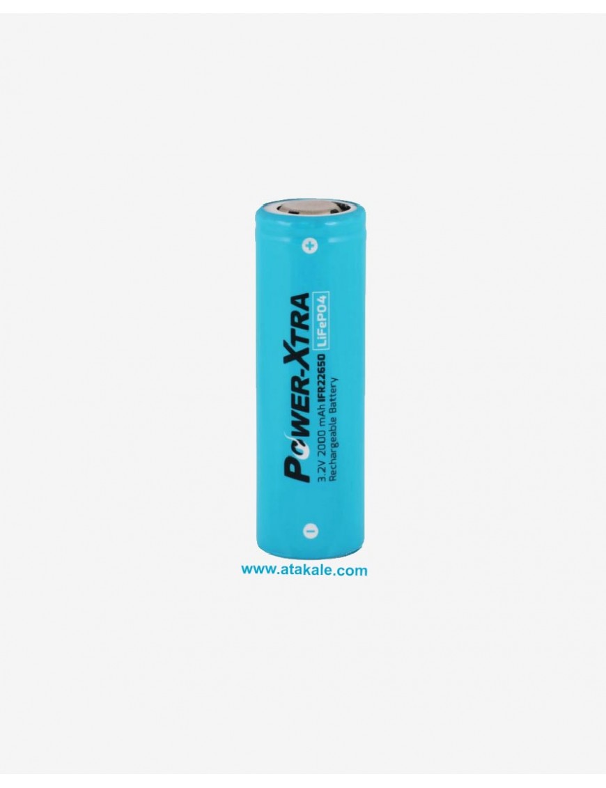 Power-Xtra 3.2Volt silindirik 22650 2000mah 2ah Deşarj  LFP LifePo4  Şarj Edilebilir Akü Hücresi