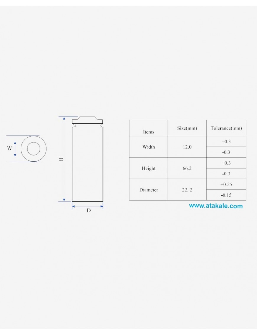 Power-Xtra 3.2Volt silindirik 22650 2000mah 2ah Deşarj  LFP LifePo4  Şarj Edilebilir Akü Hücresi