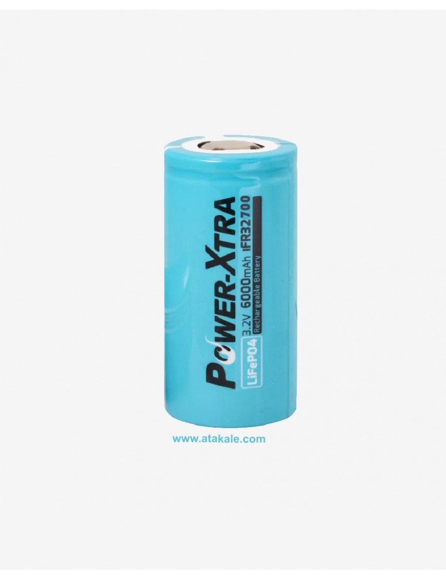 Power-Xtra 3.2Volt silindirik 32700 6000mah 6ah Deşarj  LFP LifePo4  Şarj Edilebilir Akü Hücresi 1C