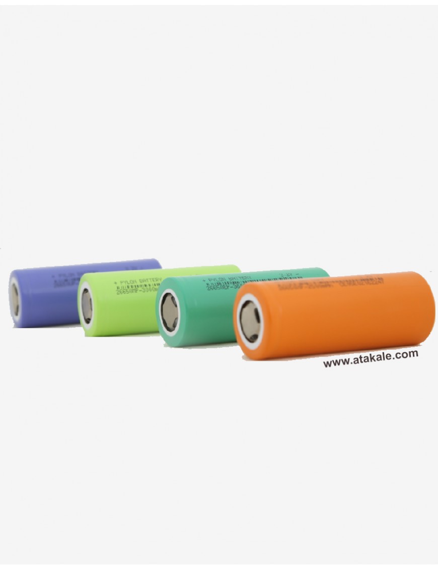 Pylontech 3.2Volt silindirik 26650UP 2500mah/2,5A Deşarj  LFP/LifePo4  Şarj Edilebilir Akü Hücresi