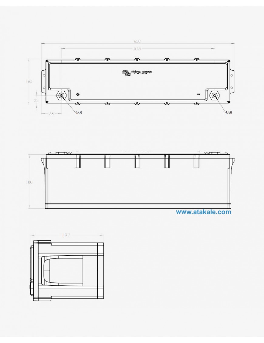 Victron Energy 25.6V 100AH LifePo4 Smart Akü Android Uygulama 2560wh BAT524110610