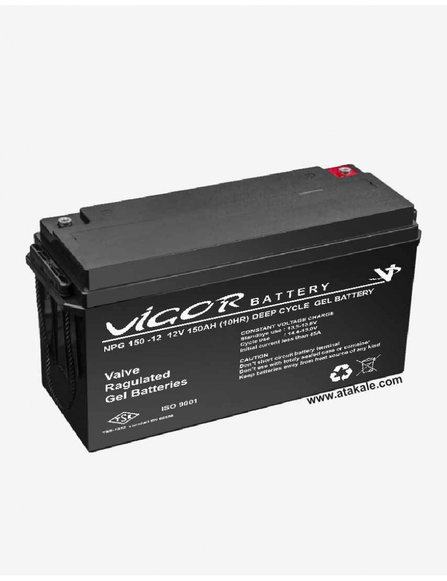 Vigor 12Volt 150AH Solar Jel Akü Nano Karbon  Derin Deşarj 10 Sene Ömürlü Huawei Outdo