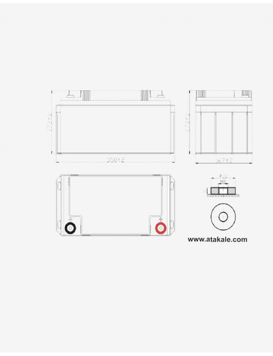 Vigor 12Volt 65AH Solar AGM Bakımsız Kuru Akü Nano Karbon  Derin Deşarj 10 Sene Ömürlü Huawei Outdo