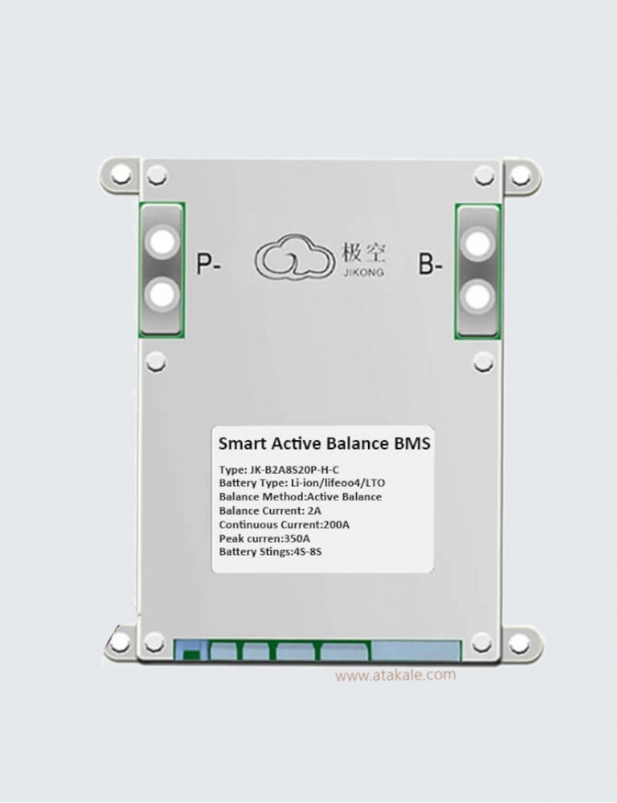 JK 4S BMS 12V 200A LiFePo4  Lityum Aktif BMS Ortak Port 12.8  1A Balans 4-8S