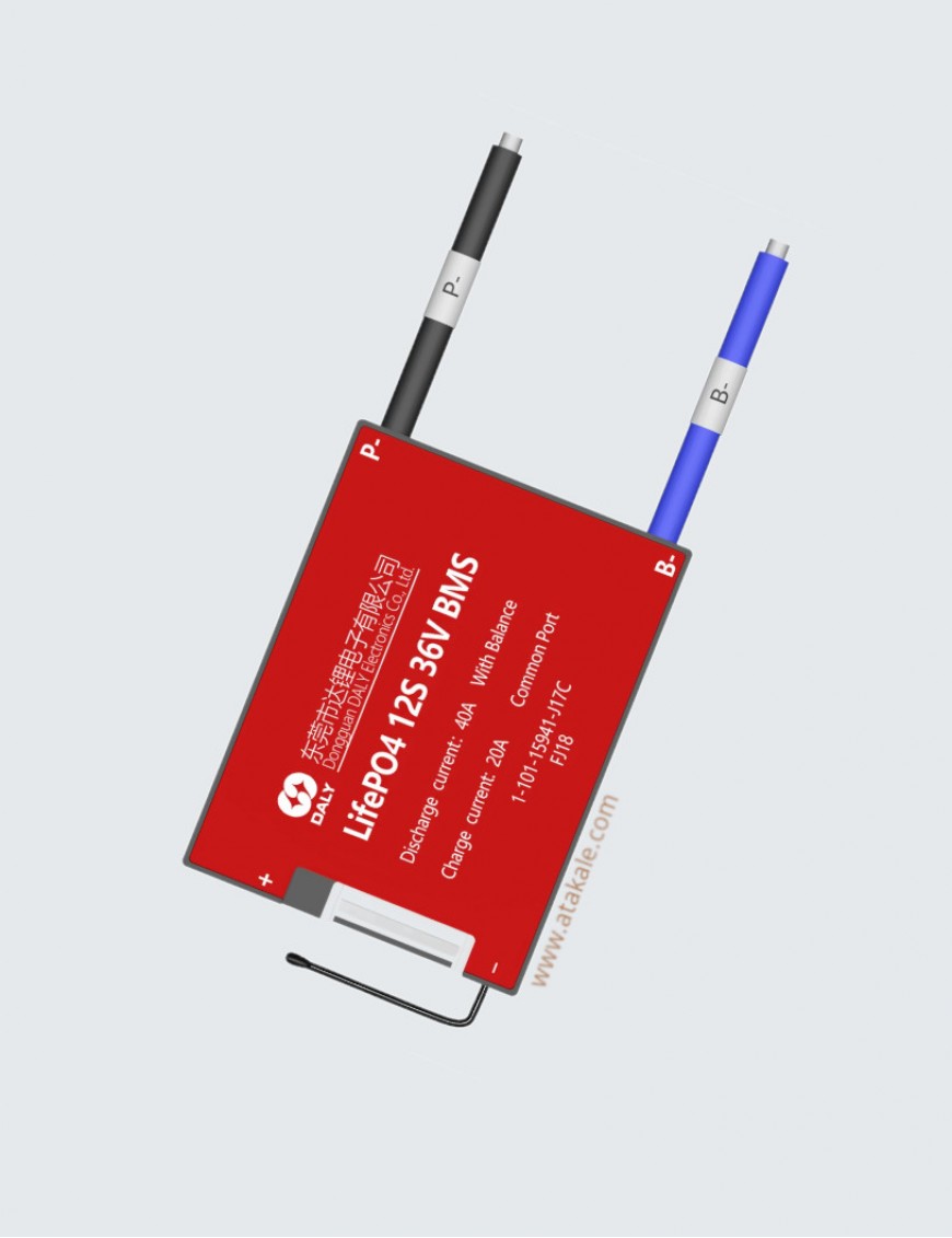 Daly 12S BMS 36V 40A LiFePo4  Lityum Elektrik Araç Bisiklet Scooter-Ortak Port 38.40Volt