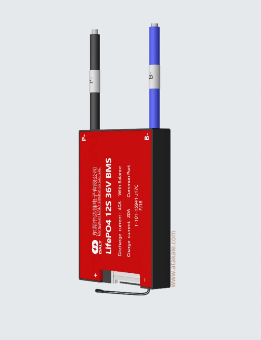 Daly 12S BMS 36V 40A LiFePo4  Lityum Elektrik Araç Bisiklet Scooter-Ortak Port 38.40Volt