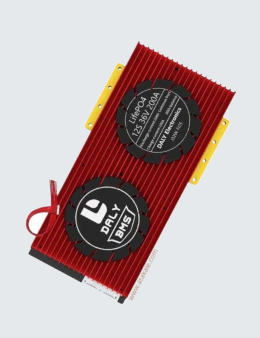 Daly 12S BMS 36V 200A LiFePo4  Lityum Elektrik Araç Bisiklet Scooter-Ortak Port 38.40Volt