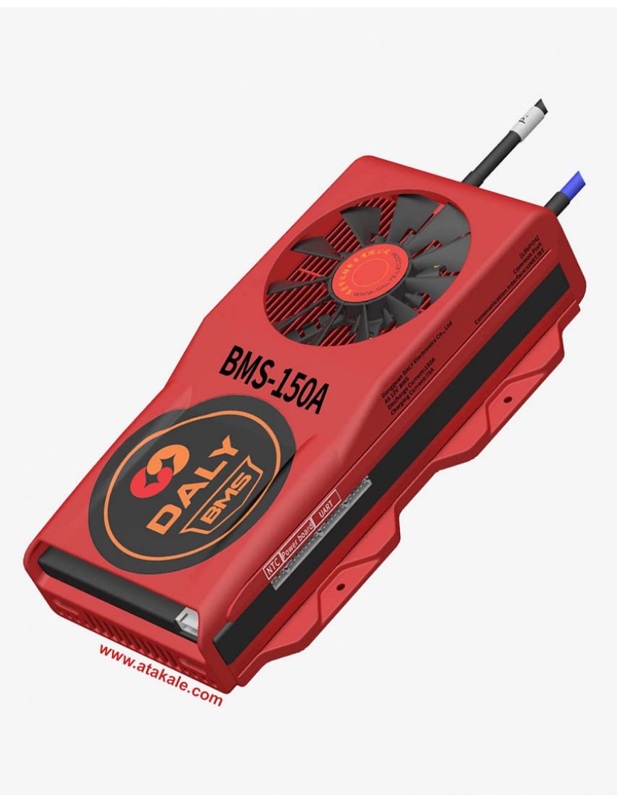 Daly 4S BMS 12V 150A LiFePo4 Akıllı Smart Fanlı Bluetooth Lityum Demir Fosfat Elektrik Araç -Ortak Port