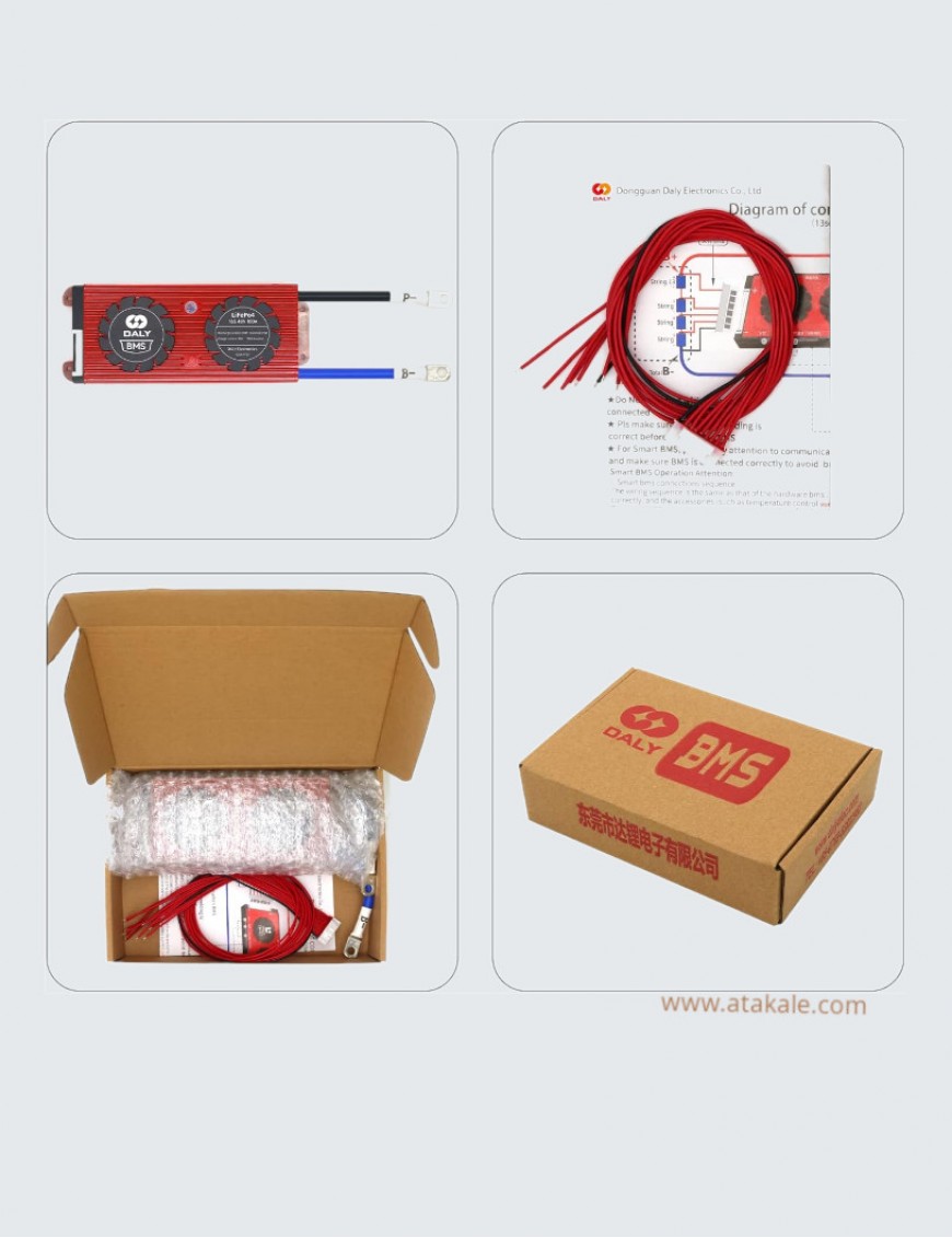 Daly 8S Smart BMS 24V 300A LiFePo4 lityumOrtak Port 25.6Volt Fan Soğutmalı