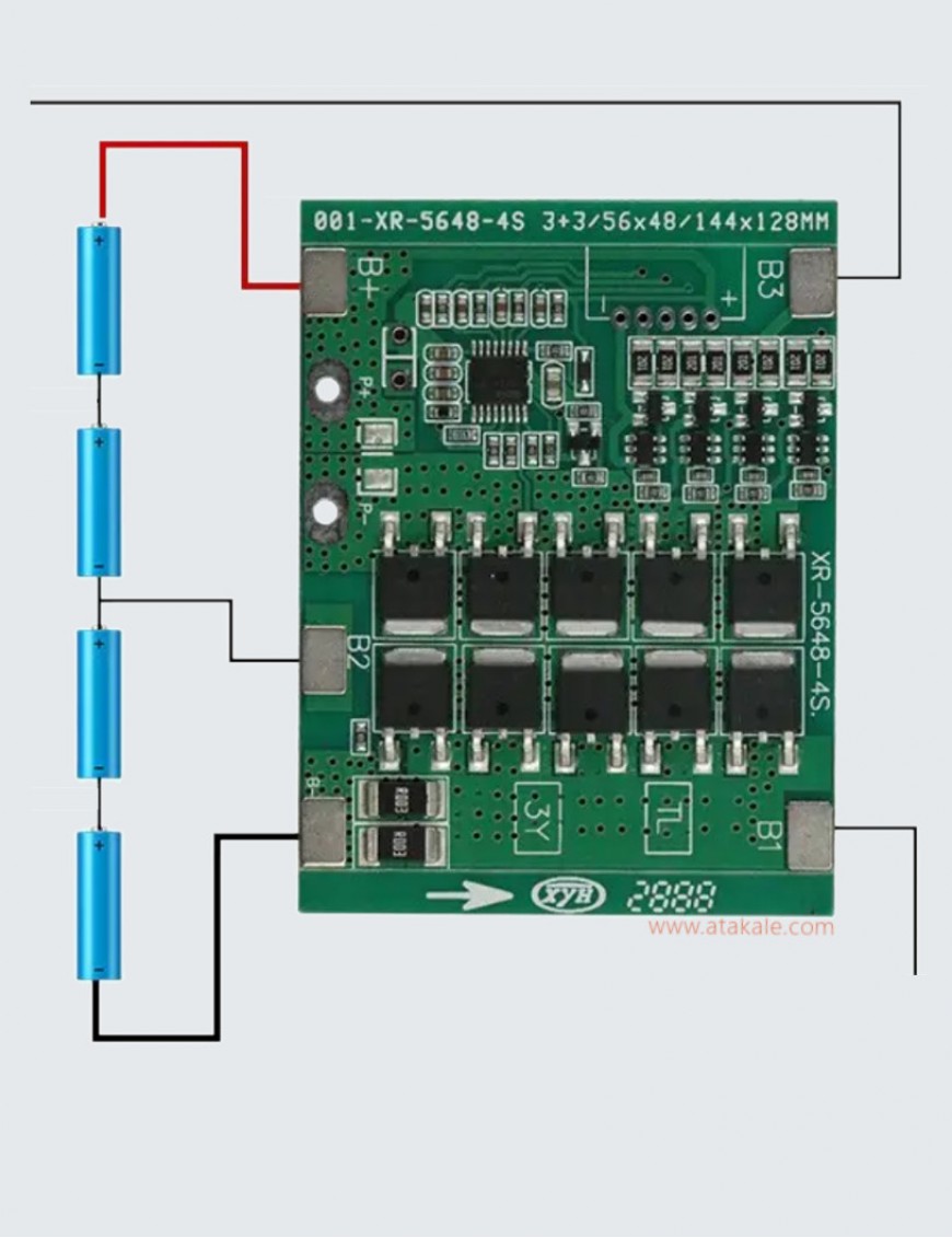 XR 4S 30A BMS 12.8V Lifepo4 Balanslı Lityum Batarya 105A Pik