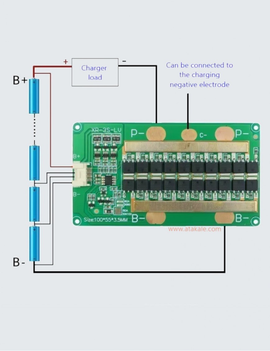 XR 4S 60A BMS 12.8V Lifepo4 Balanslı Lityum Batarya 230A Pik