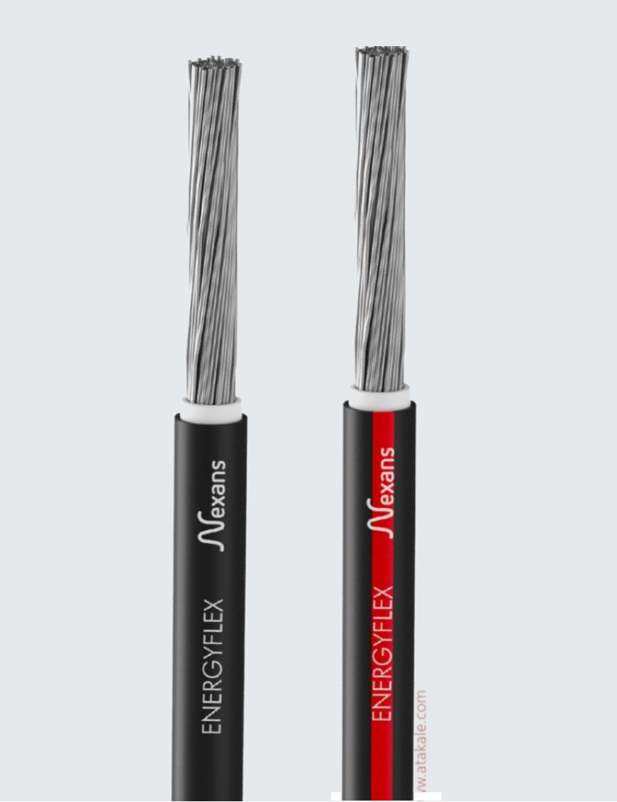 Nexans 10mm² Solar Kablo Fotovoltaik Güneş Paneli Kablosu PVI1-F  Çift İzoleli TUV TSE  Halojen Free Kalay Kaplı