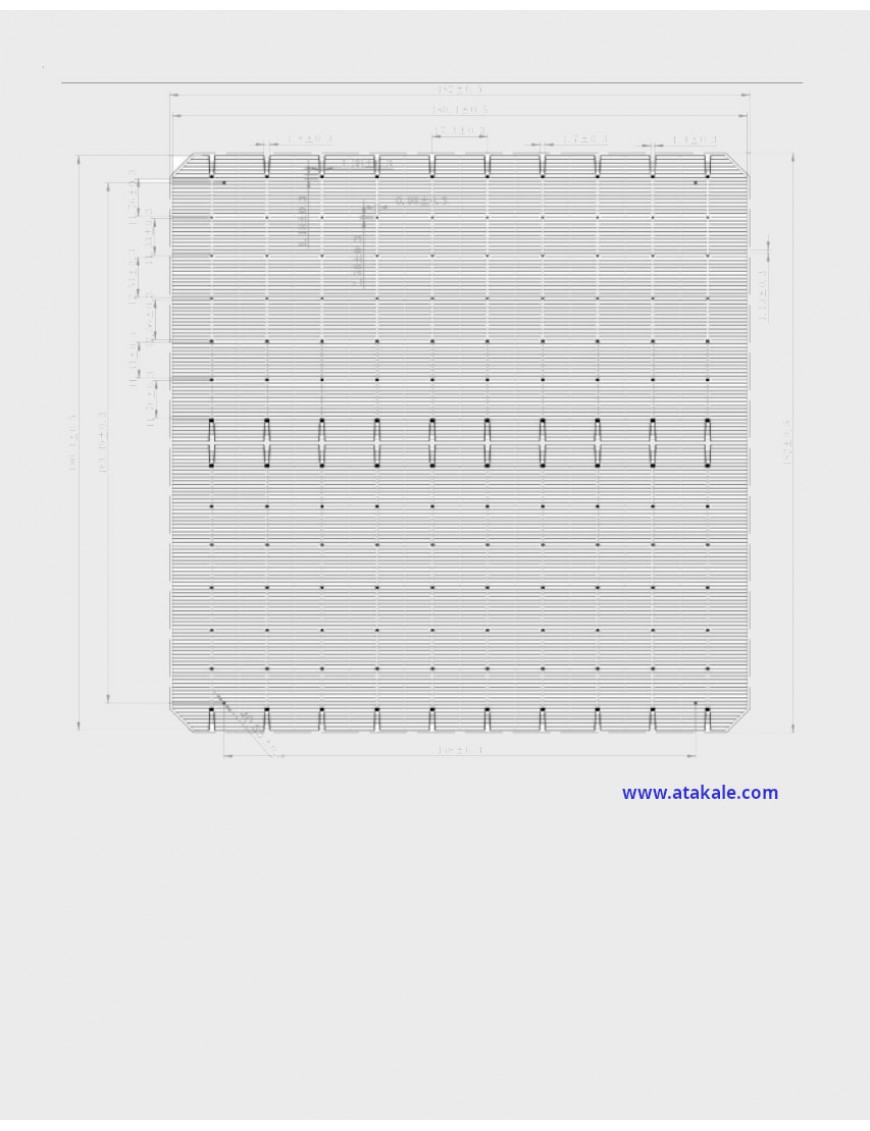 Topsky 10BB Half Cut Bifacial Solar Hücre 7,23Wat %22,0 Verim 182mmX182mm