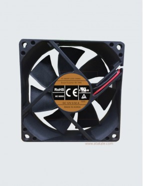 Akıllı İnvertör Fanı 5KW MPPT   0.5Amper 12Volt 80x80x25mm 3 uçlu soket  Büyük Fan