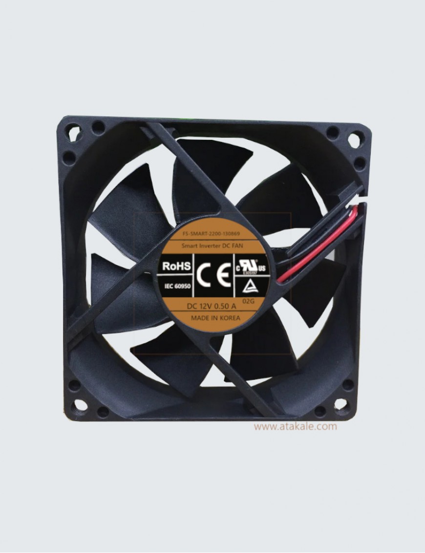 Akıllı İnvertör Fanı 5KW MPPT   0.5Amper 12Volt 80x80x25mm 3 uçlu soket  Büyük Fan