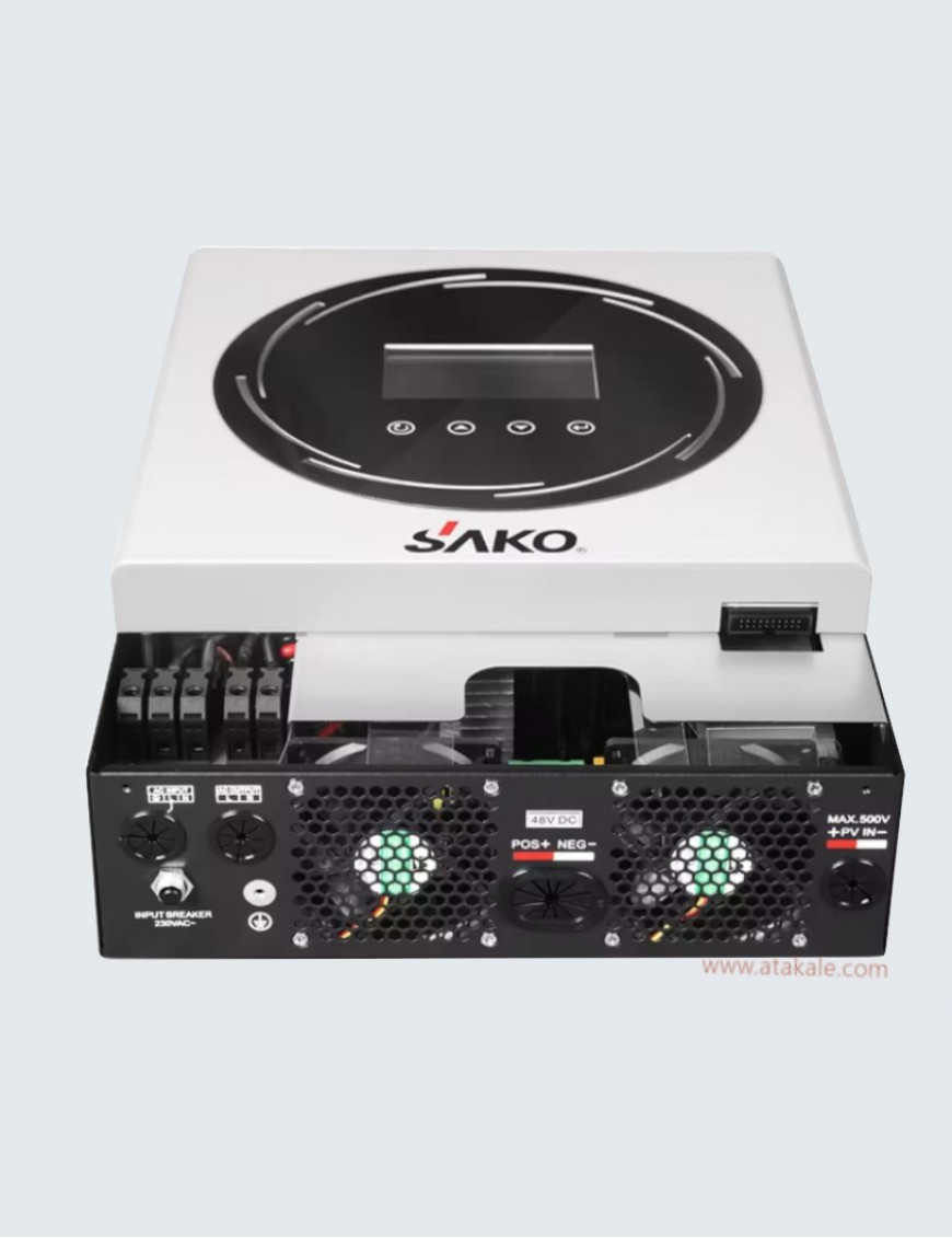 Sako  6kw MPPT Sunon IV Akıllı İnvertör 48V Off-Grid 120volt-450Volt Panel Girişi 120Amper Solar Girişi, Dual Çıkış 