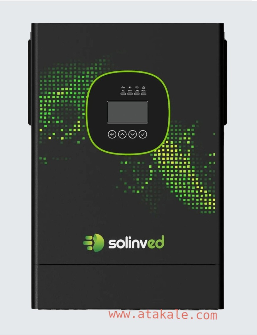 Solinved 6.5kw 2xMPPT Akıllı İnvertör 500V PV 120A Solar Şarj 6500W Aküsüz Çalışır Gordion Serisi  48V Off-Grid Dual Çıkış
