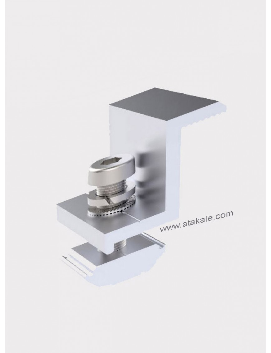 Güneş Paneli Kenar Clamp 35mm Panel Montaj Tutucu Eloksallı Alüminyum 3cm Panel Kelepçesi