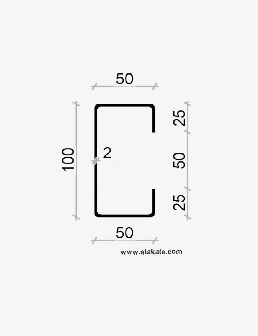 Güneş Paneli Konstruksiyonu C Profil C100x50x25x2mm Flanşı Galvanizli 1510mm yükseklik Arka