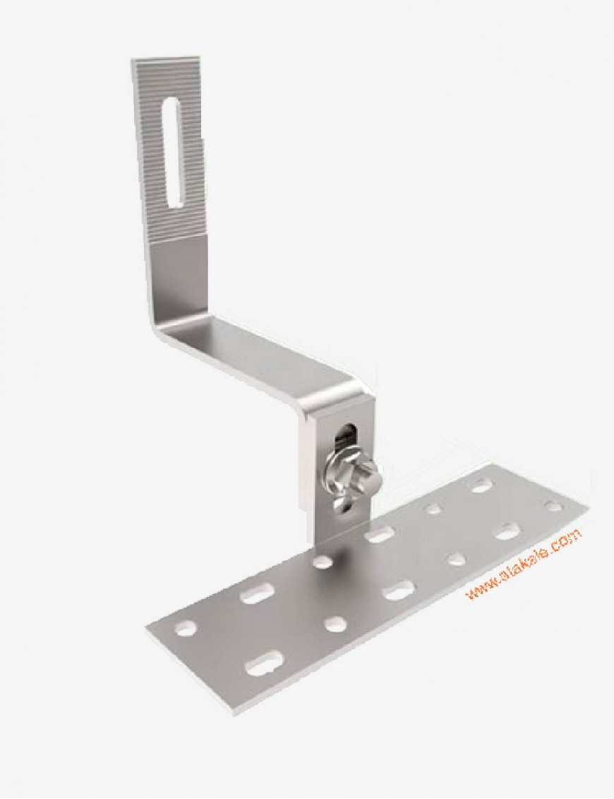 Güneş Paneli Ayarlanabilir Kiremit Çatı Kancası LTipi- Çelik Galvanizli kiremit montaj aparatı Yandan Montaj 5mm 130kg