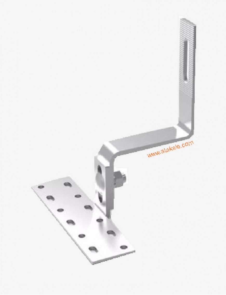 Güneş Paneli Ayarlanabilir Kiremit Çatı Kancası LTipi- Çelik Galvanizli kiremit montaj aparatı Yandan Montaj 5mm 130kg