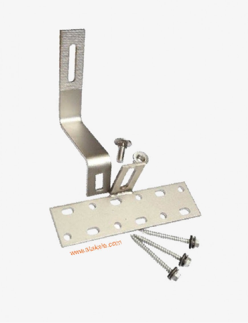 Güneş Paneli Ayarlanabilir Kiremit Çatı Kancası LTipi- Çelik Galvanizli kiremit montaj aparatı Yandan Montaj 5mm 130kg