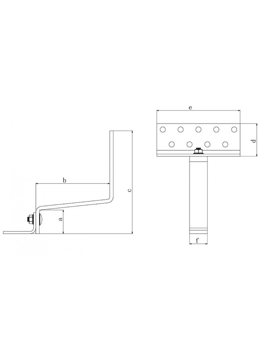 Güneş Paneli Ayarlanabilir Kiremit Çatı Kancası LTipi- Çelik Galvanizli kiremit montaj aparatı Yandan Montaj 5mm 130kg