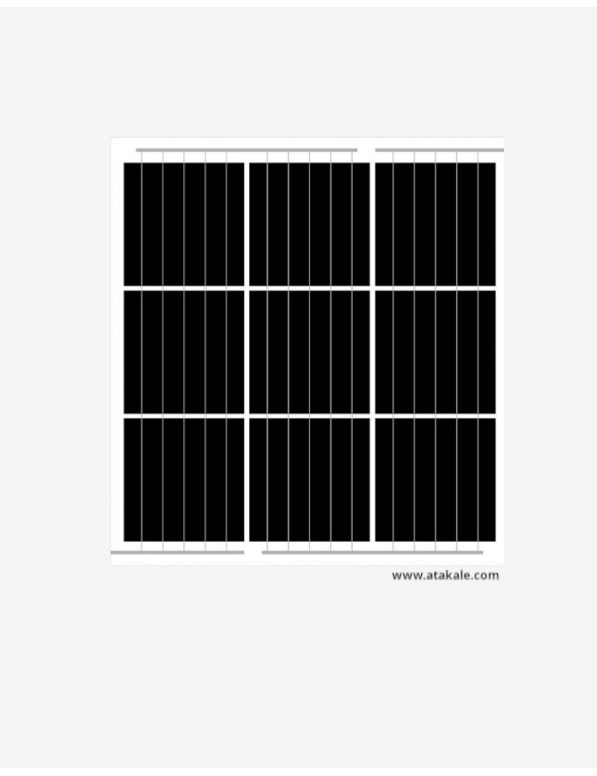 Solaron 50 wat Half Cut Yarı Esnek Marin Mono Güneş Paneli  ETFE 5BB 9 Hücreli 540x540mm