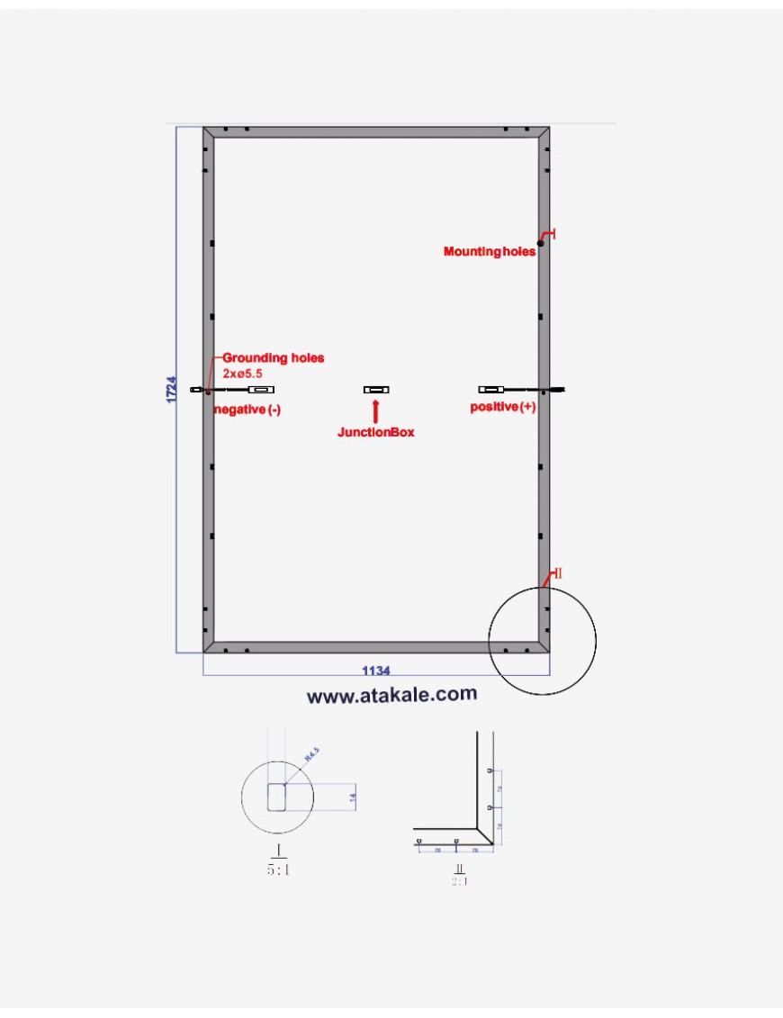 Daxler 400wat Half Cut Monokristal Güneş Paneli 108 Hücre